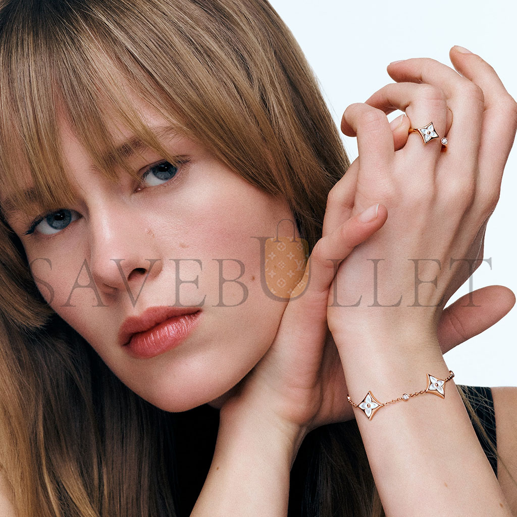 l**is v*t*n colour blossom bb multi-motifs bracelet, pink gold, white mother-of-pearl and Di*m*nds q05569-1